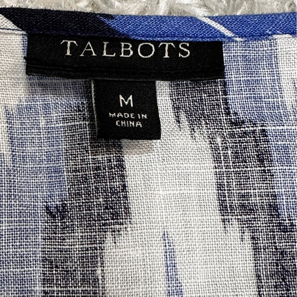 Talbots Chevron Ikat 100% Linen Cover Up Tunic Dress Sz M - Picture 3 of 10